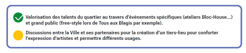 Valoriser les talents du quartier